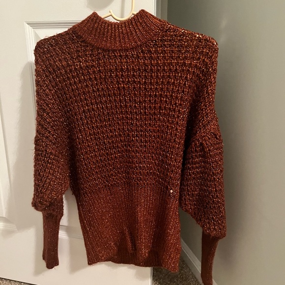 Express Copper Flecks Bell Sleeve Sweater - Picture 2 of 8